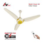 Classic Cream Inverter Fan 30 Watt