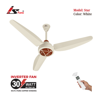 Star White Inverter Fan 30 Watt