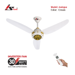 Antique Cream Inverter Fan 30 Watt