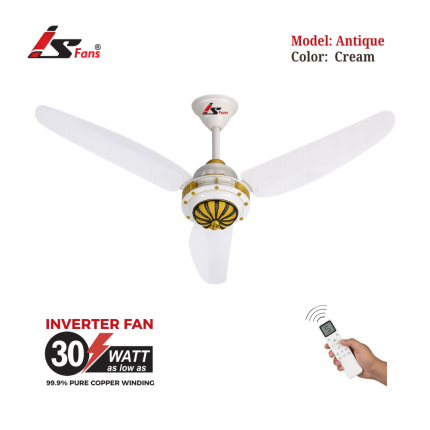 Antique Cream Inverter Fan 30 Watt