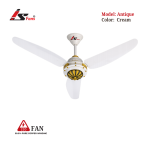 Antique Cream 220V AC Fan