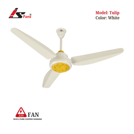 Tulip White 220V AC Fan