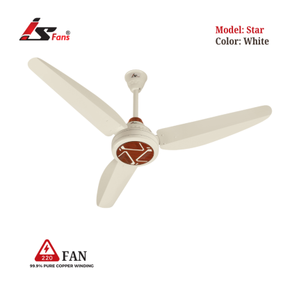 Star White 220V AC Fan
